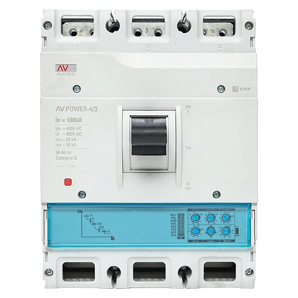 Выключатель автоматический в литом корпусе AV-POWER-4/3 1000А 50кА ETU2.0 EKF