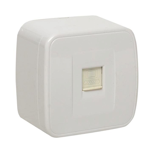 Минск Розетка RJ-45 1-местная, ОП 1А, 120В, белая EKF