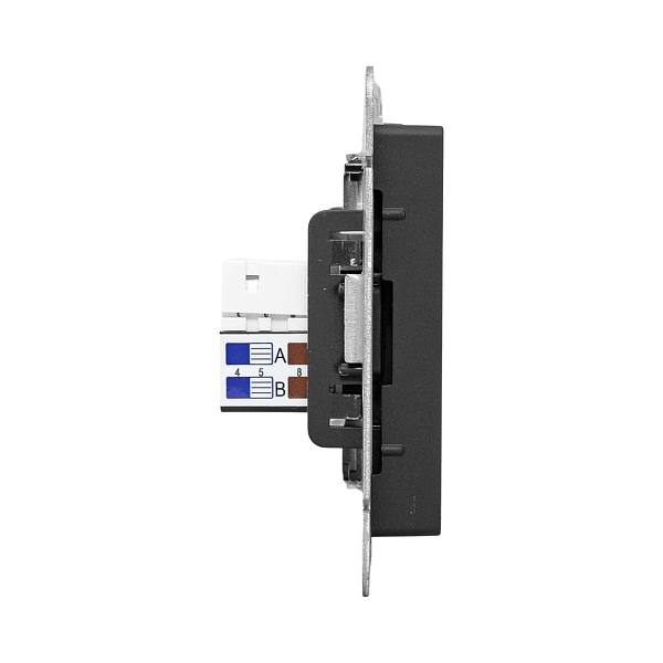 Механизм розетки HDMI+RJ45 (cat5), черный Эпика EKF