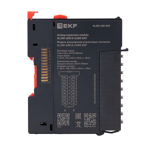 Модуль расширения аналоговых сигналов GL200-AO8 D-CARD EKF