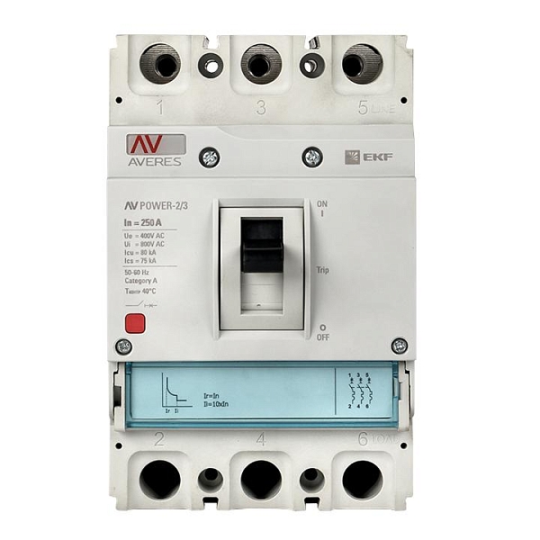 Выключатель автоматический в литом корпусе AV-POWER-2/3 250А 80кА TR EKF
