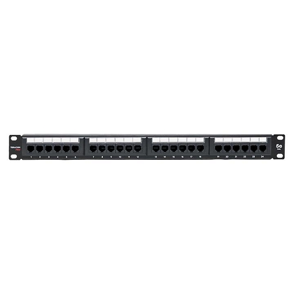 Патч-панель TERACOM PRO 19'' Cat.5E 1U неэкранированная UTP 24 порта RJ-45 Dual IDC