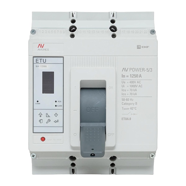 Выключатель автоматический в литом корпусе AV-POWER-5/3 1250А 70кА ETU6.0 EKF
