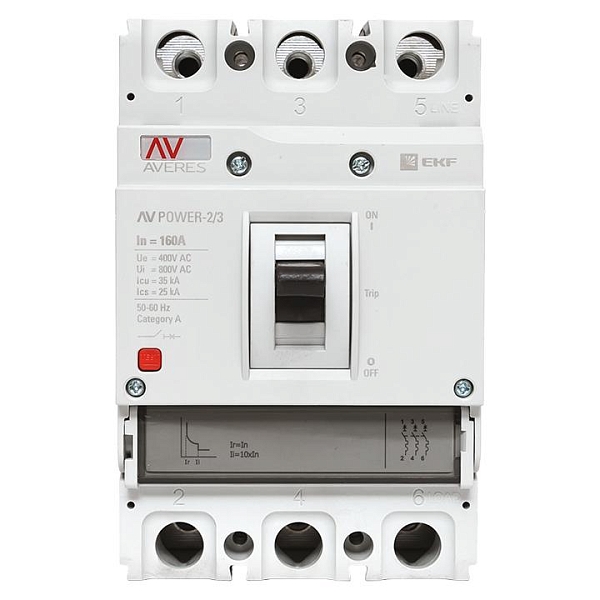 Выключатель автоматический в литом корпусе AV-POWER-2/3 160А 35кА TR EKF
