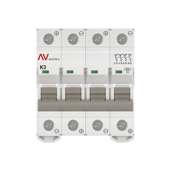 Выключатель автоматический AV-6 DC 4P 3A (K) 6kA EKF AVERES