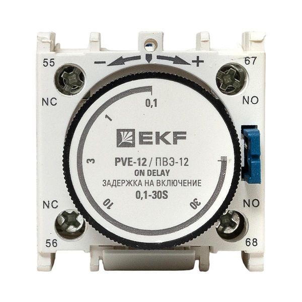 Приставка выдержки времени включения ПВЭ-12 0,1-30сек 1NO+1NC EKF