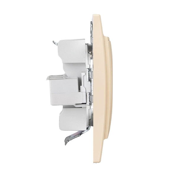 Минск Розетка RJ-45 2-местная СП бежевая EKF