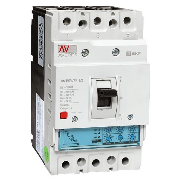 Выключатель автоматический в литом корпусе AV-POWER-1/3 100А 50кА ETU2.0 EKF