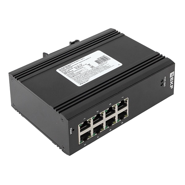 Промышленный управляемый коммутатор уровня L2 ML2-8GT, 8 портов 10/100/1000Base-T(X) RJ45, монтаж на динрейку TSX EKF
