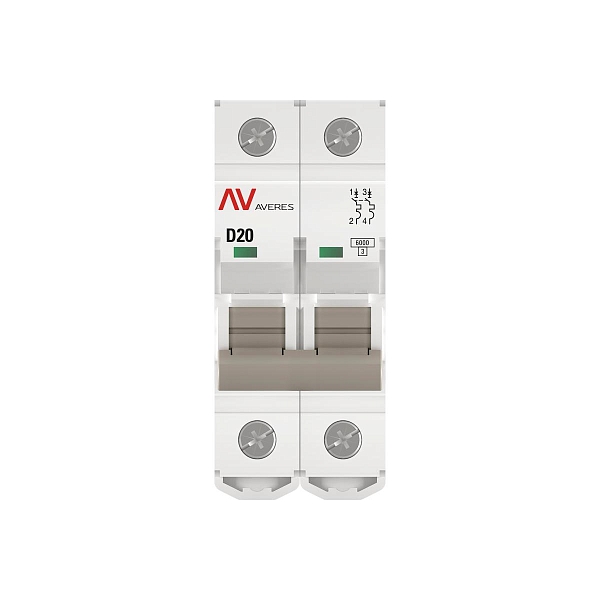 Выключатель автоматический AV-6 2P 20A (D) 6kA EKF AVERES