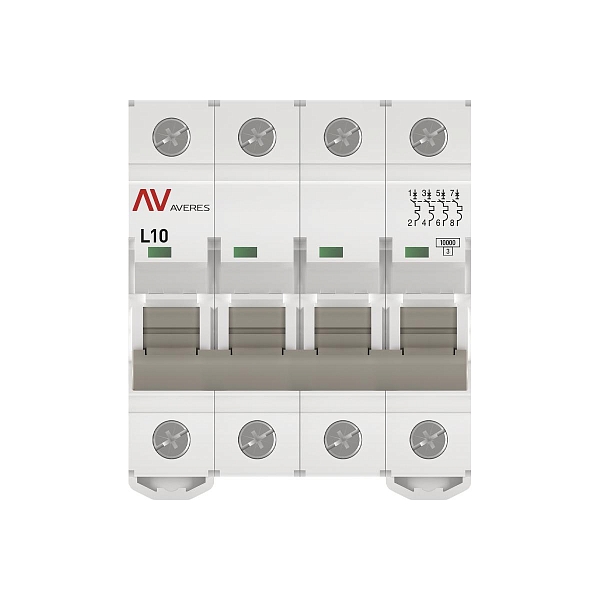 Выключатель автоматический AV-10 4P 10A (L) 10kA EKF AVERES