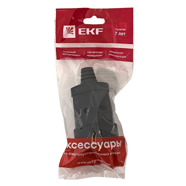 Гнездо штепсельное б/з черн. ПВХ 10A 250B EKF PROxima