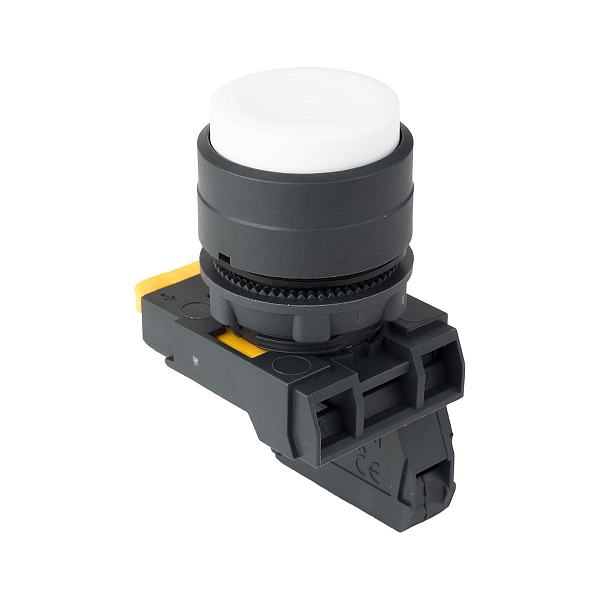 Кнопка выпирающая SB-35 с фиксацией 1NO белая IP65 EKF
