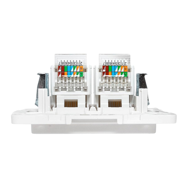 Стокгольм Механизм розетки RJ-45 2-местной белый EKF