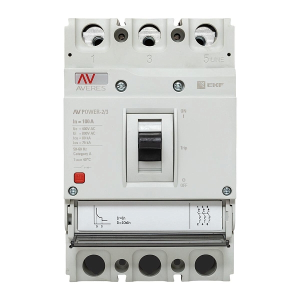 Выключатель автоматический в литом корпусе AV-POWER-2/3 100А 80кА TR EKF